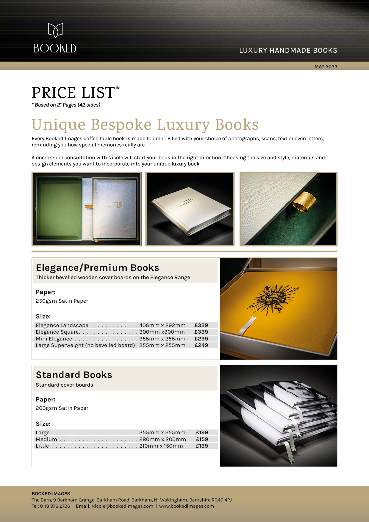 Booked Images Pricelist