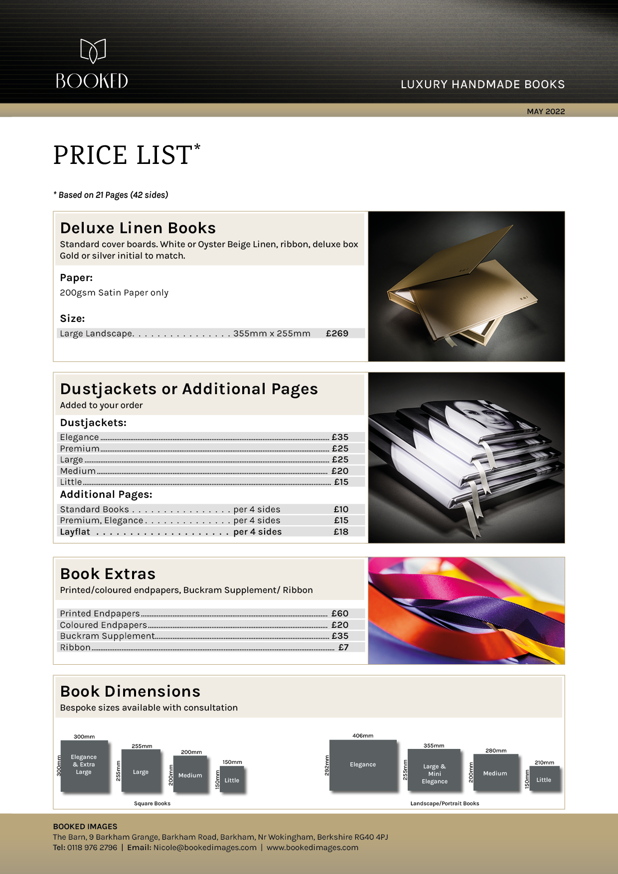 Booked Images Pricelist